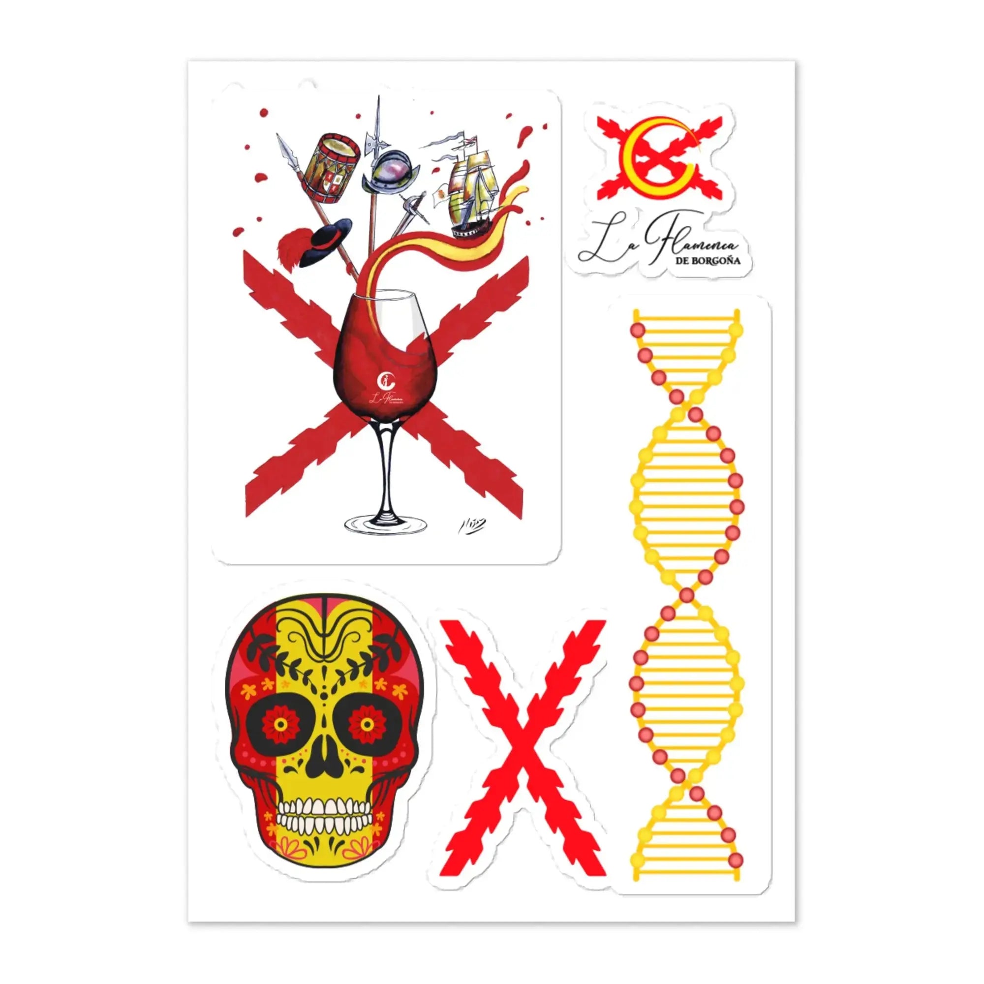 Comprar Pegatinas-Bandera-España La Flamenca de Borgoña Bandera España