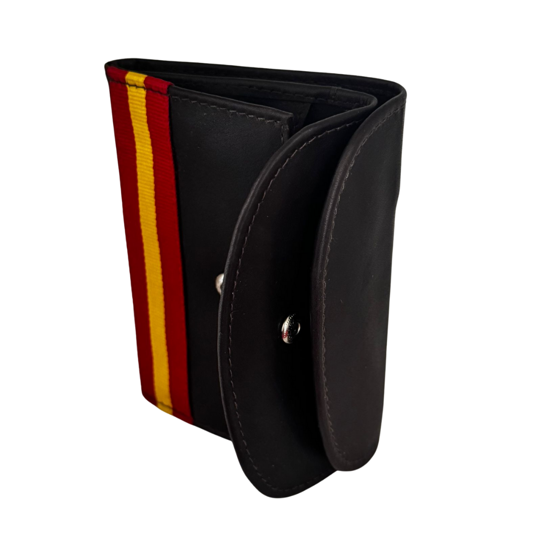 cartera de piel bandera de España doble solapa