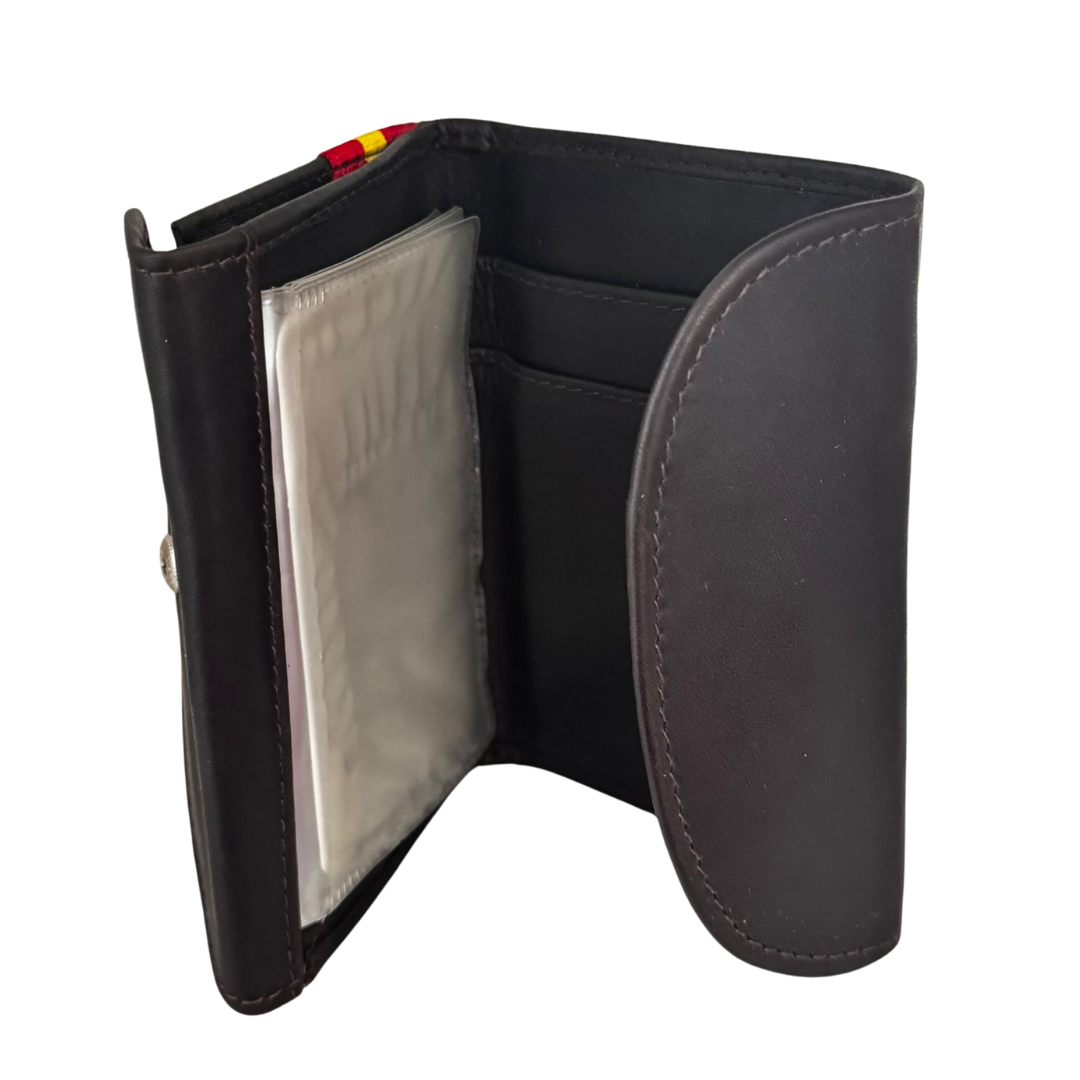 cartera de piel bandera de España doble solapa