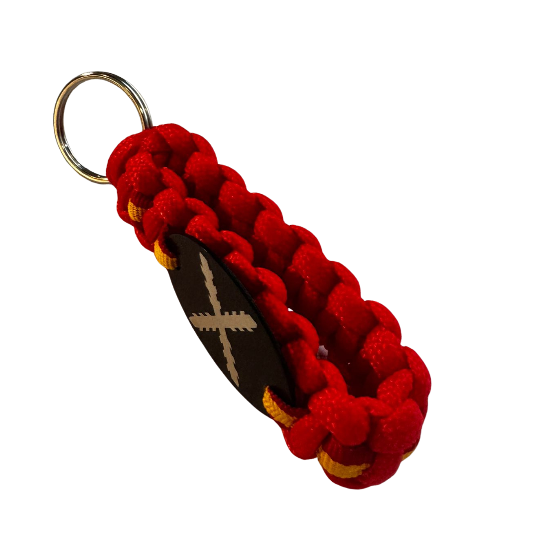 Llavero Cruz de Borgoña paracord rojo