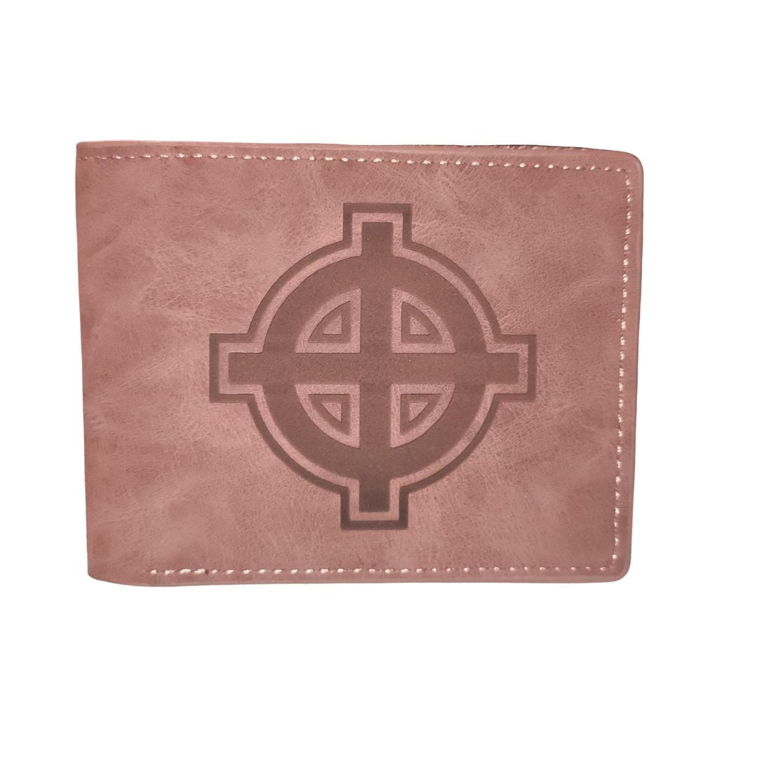 Cartera piel serraje Cruz celta
