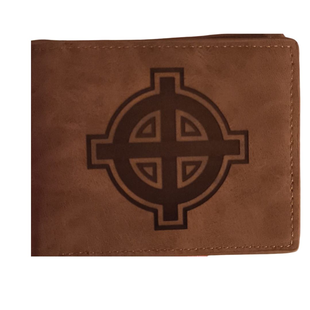 Cartera piel serraje Cruz celta
