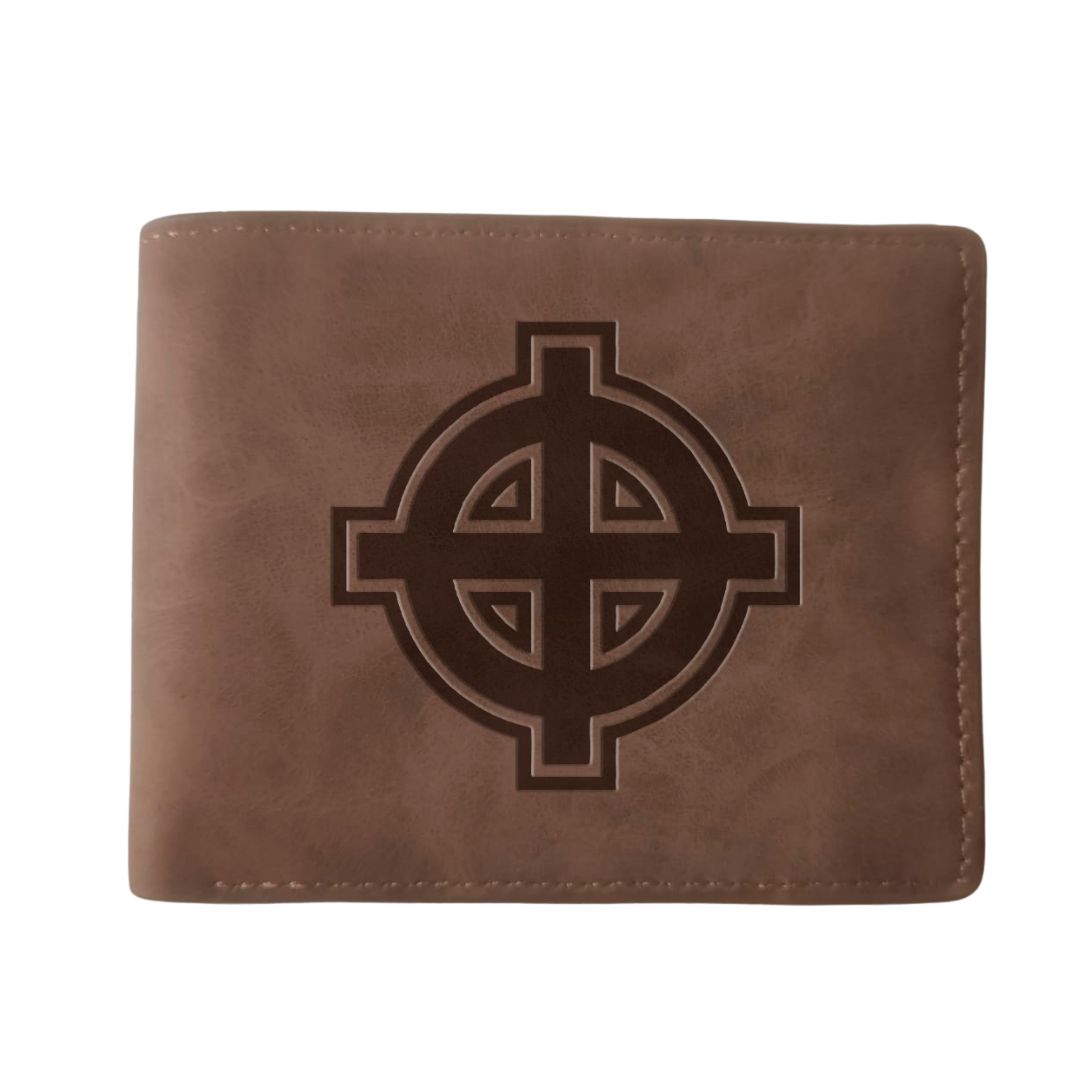 Cartera piel serraje Cruz celta