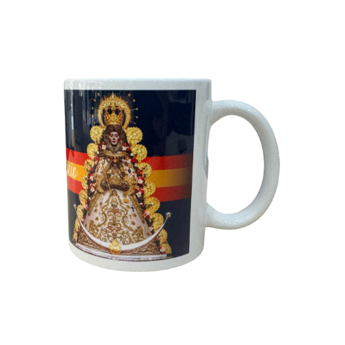 Taza Cerámica Virgen del Rocío Bandera de España