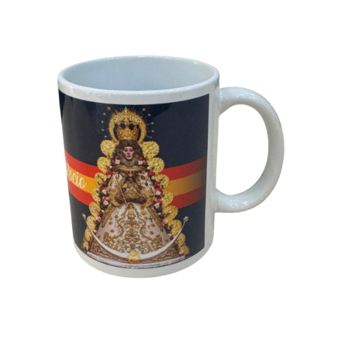 Taza Cerámica Virgen del Rocío Bandera de España