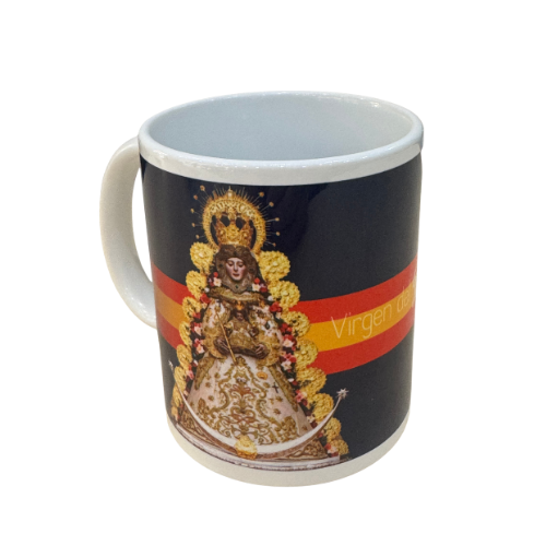 Taza Cerámica Virgen del Rocío Bandera de España