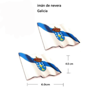 Pack de 2 Imanes de Nevera Bandera Ondeante de Galicia (6x4 cm)