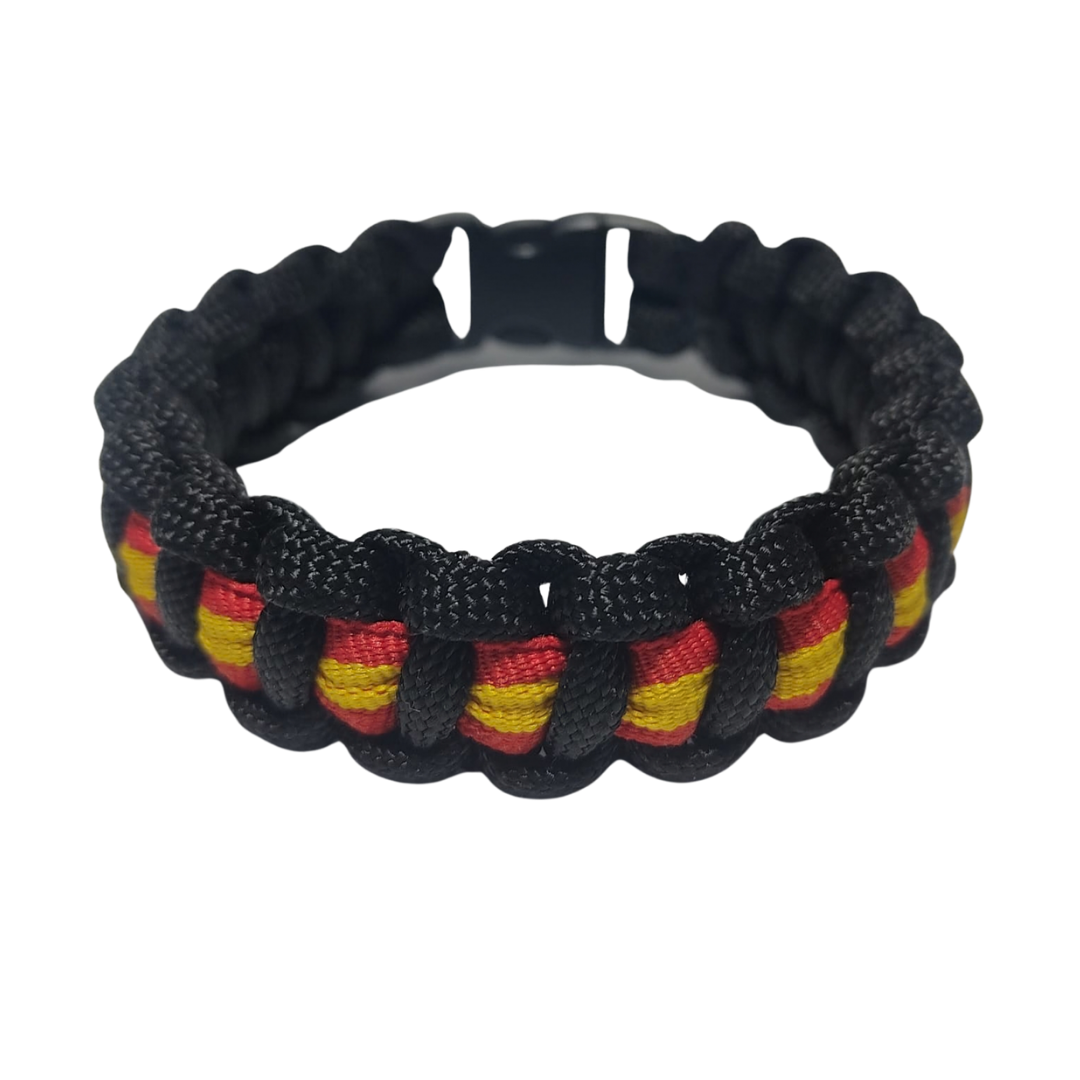 Spanish flag black paracord bracelet