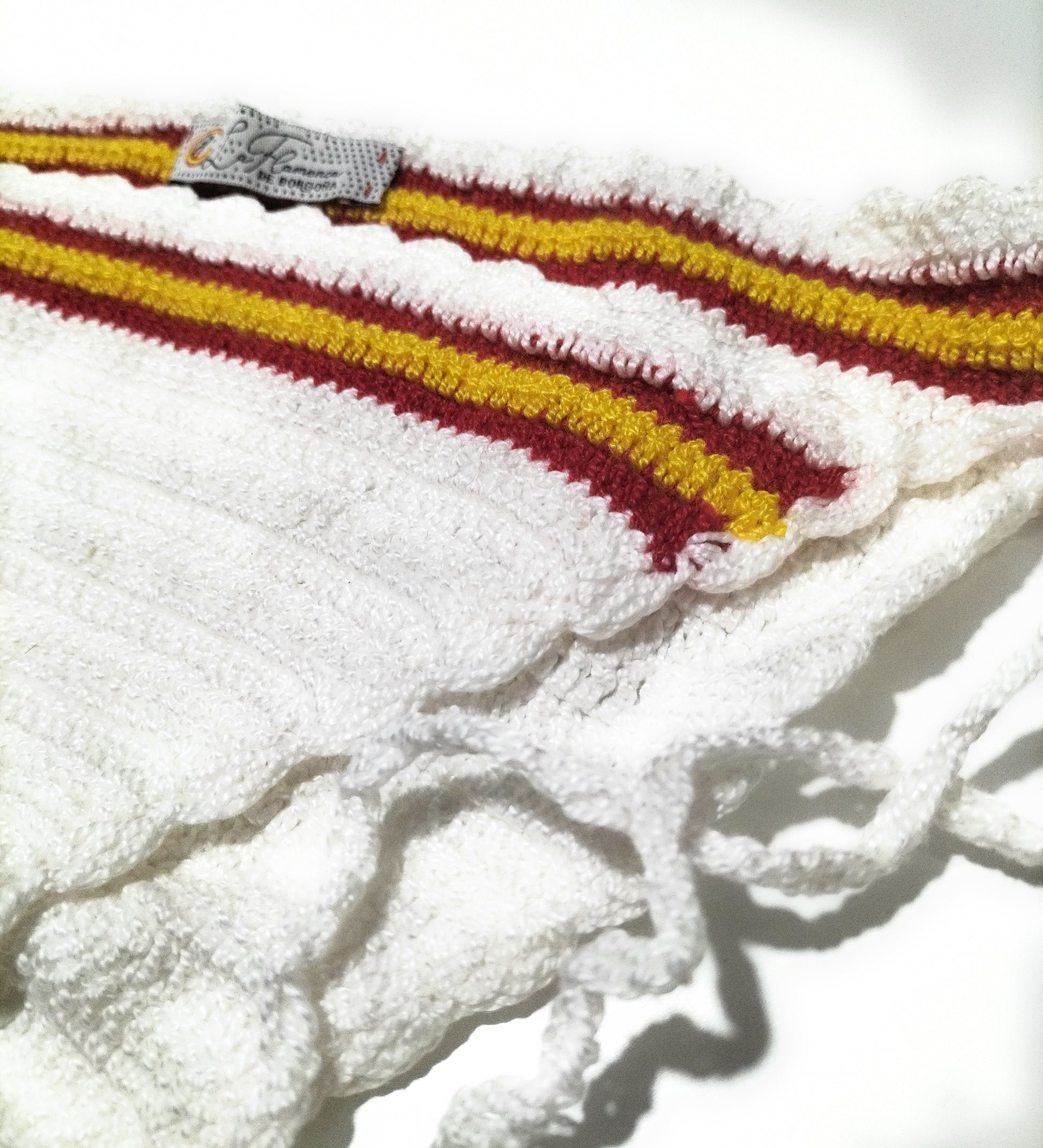 Comprar Bikini crochet blanco Bandera de España arco Bandera España La Flamenca de Borgoña Patricia Muñoz VOX