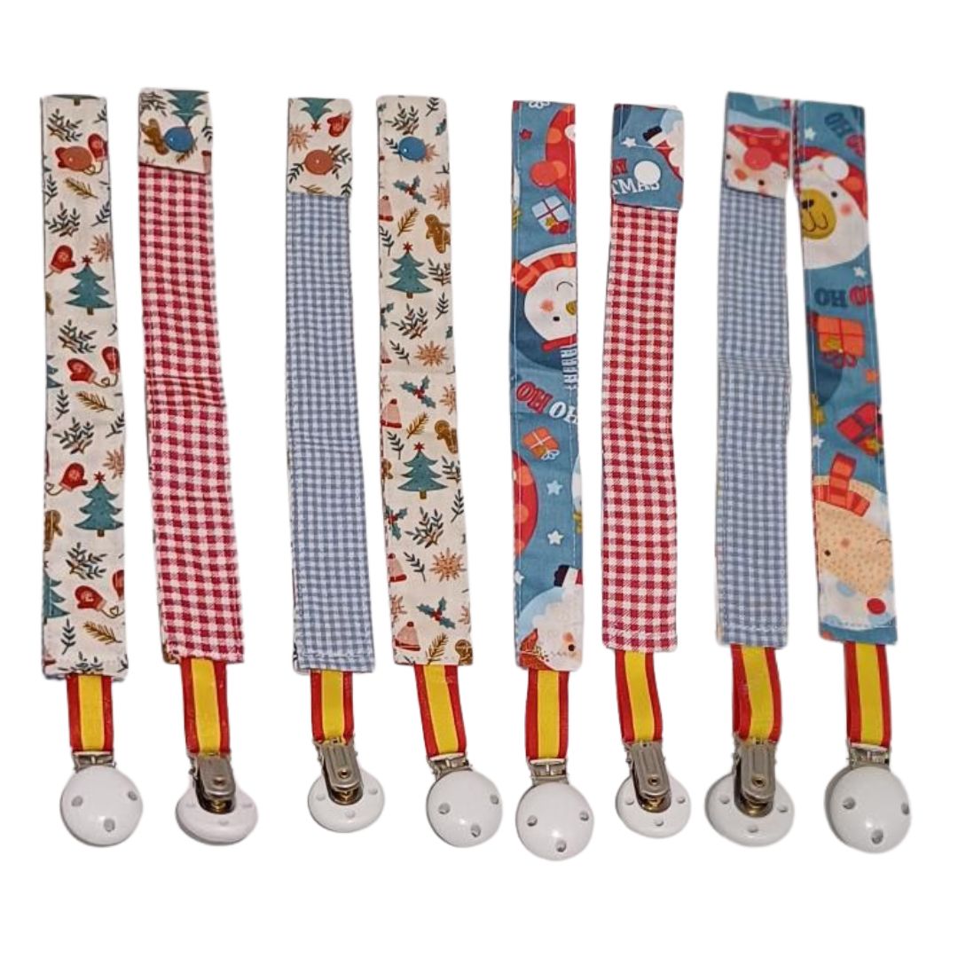 Chupetero Bandera España de NAVIDAD para Bebé - LaFlamencadeBorgoña