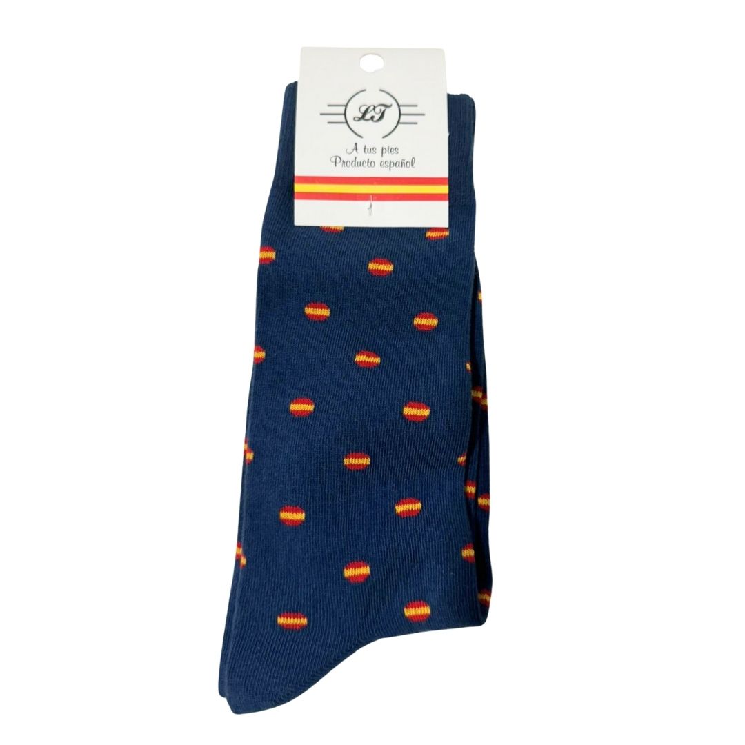 Calcetines bandera España redonda Azul - LaFlamencadeBorgoña