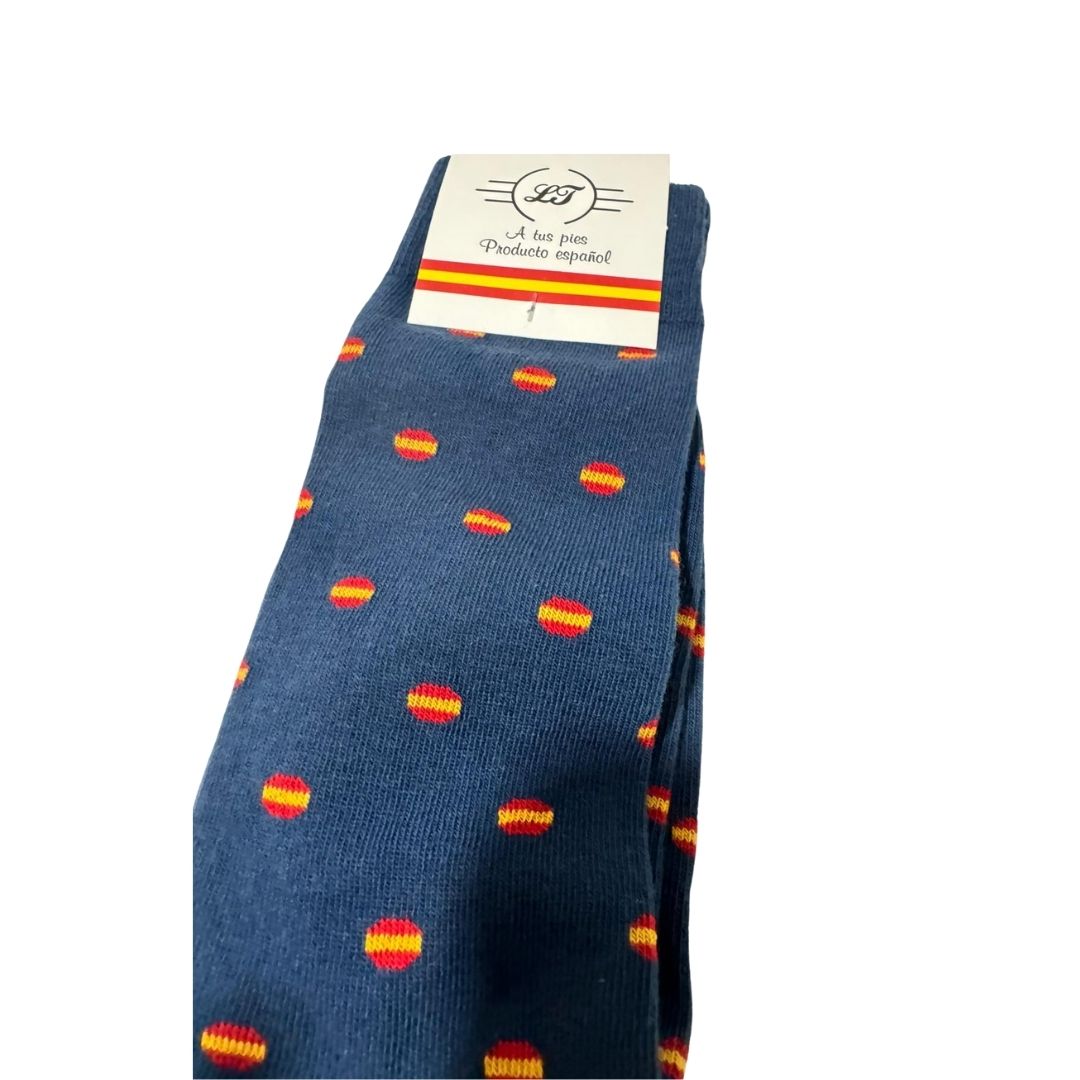 Calcetines bandera España redonda Azul - LaFlamencadeBorgoña
