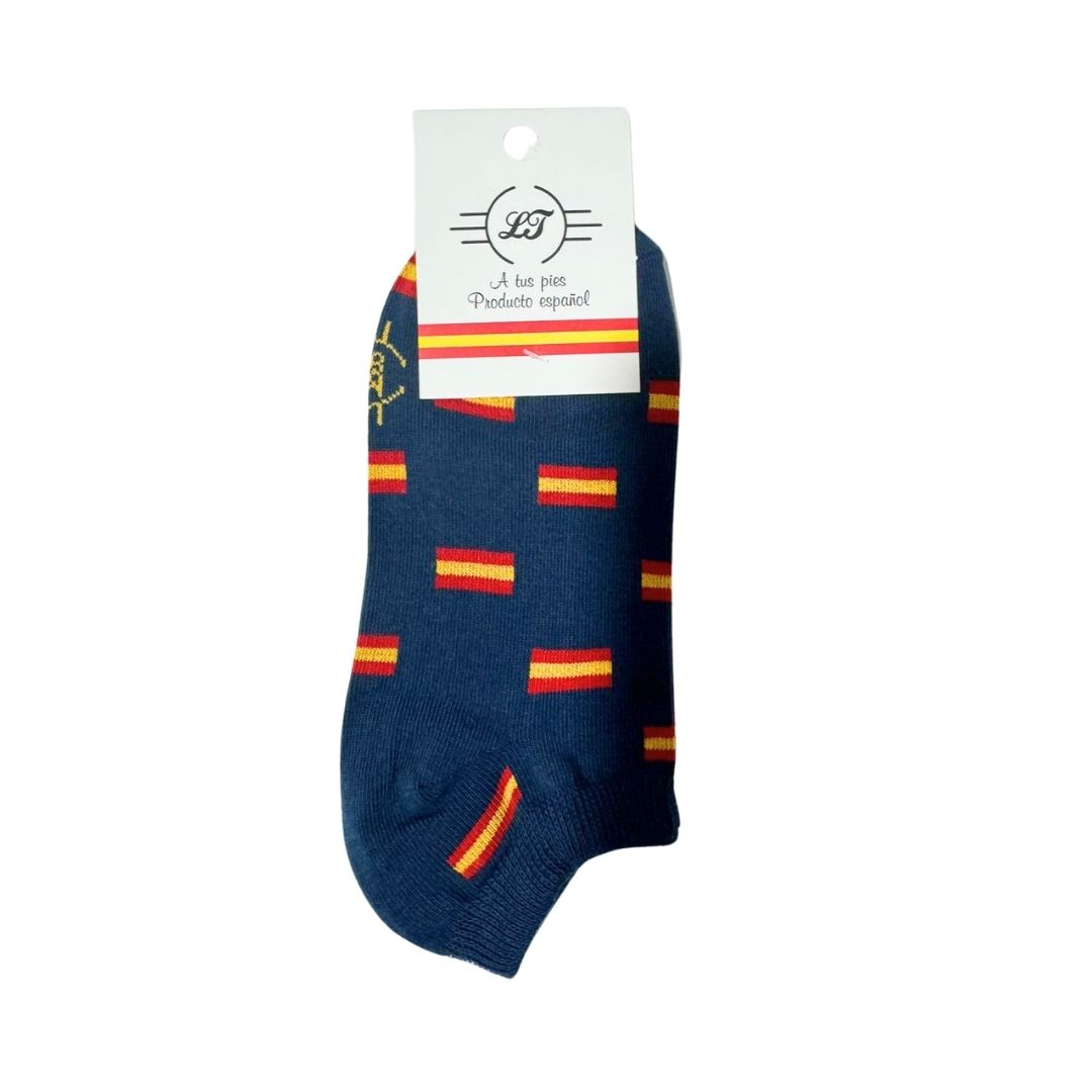 Calcetines bandera España tobilleros azul marino - LaFlamencadeBorgoña