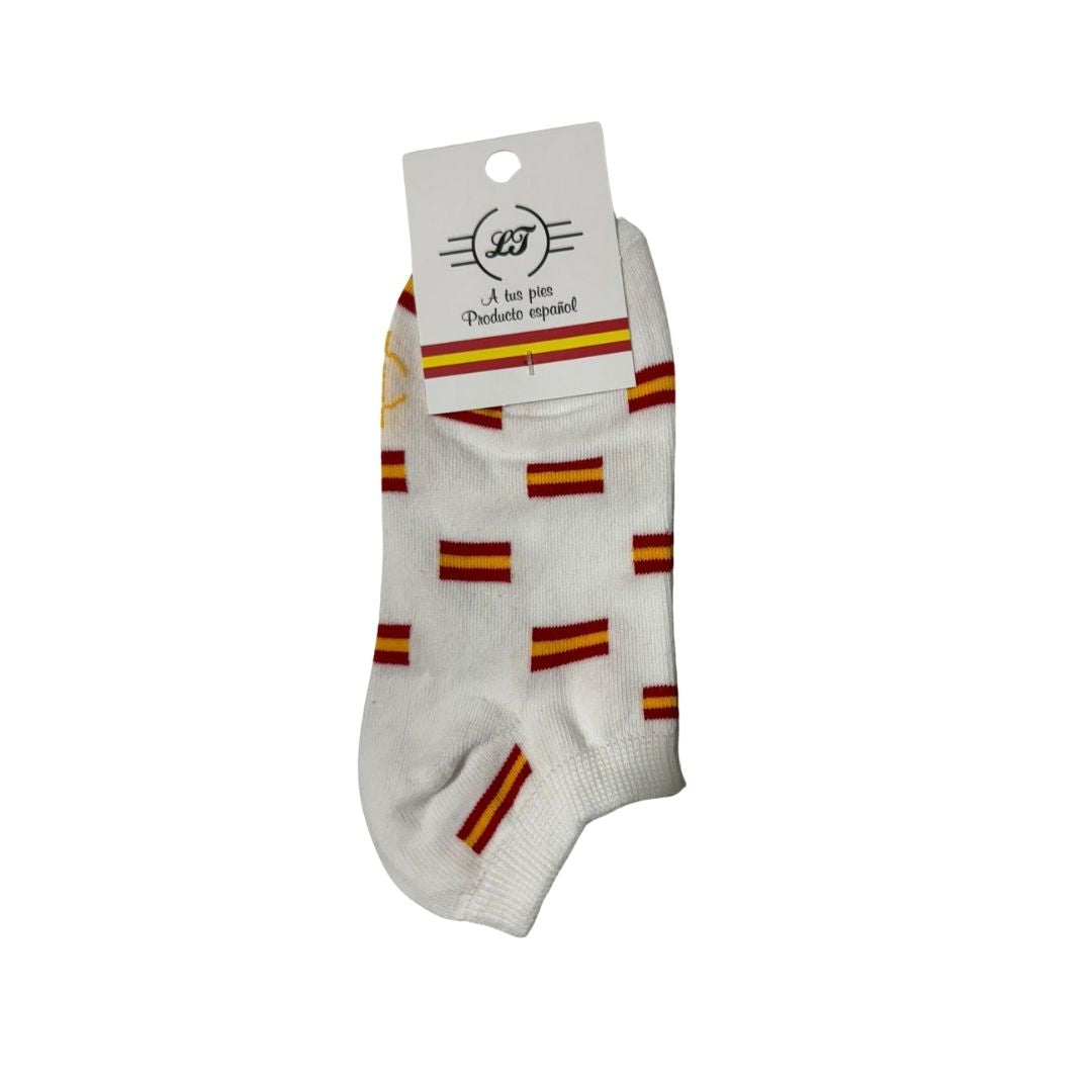 Comprar Calcetines tobilleros bandera España blanco Bandera España La Flamenca de Borgoña Patricia Muñoz VOX