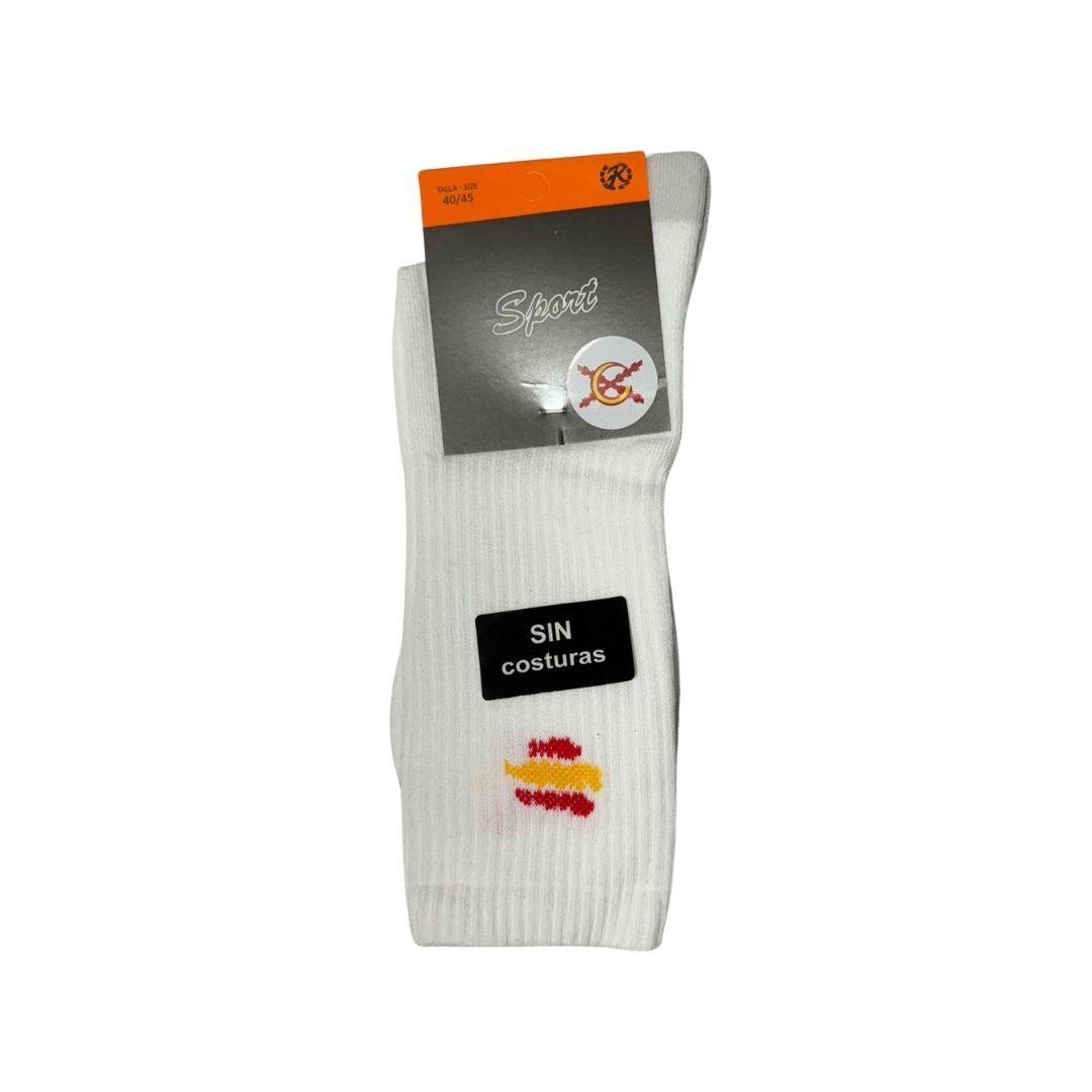 Comprar Calcetines bandera España Blanco Trazo 40-45 Bandera España La Flamenca de Borgoña Patricia Muñoz VOX