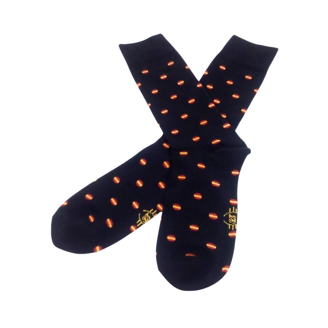 Calcetines bandera España redonda Negro - LaFlamencadeBorgoña