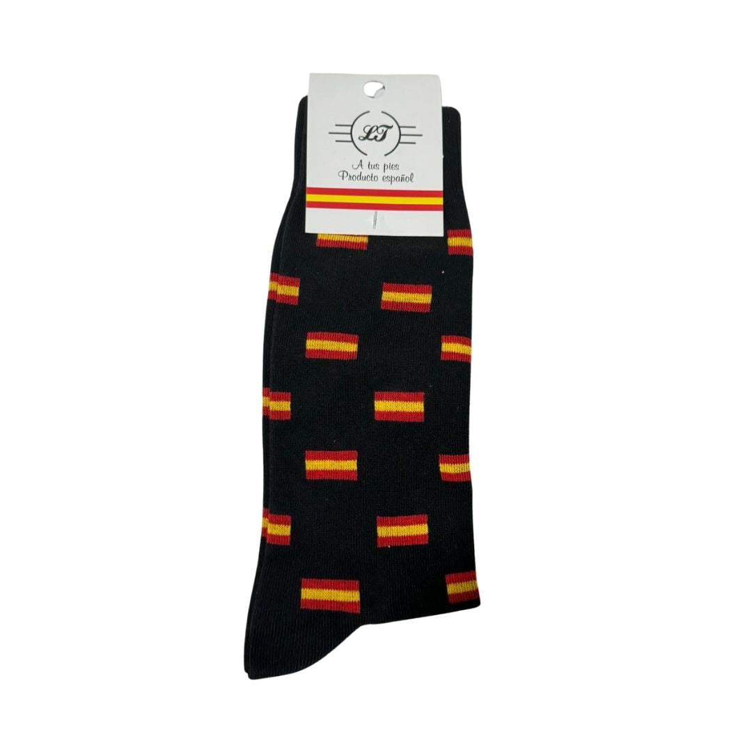 Calcetines bandera España Negro - LaFlamencadeBorgoña