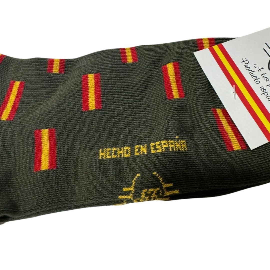 Comprar Calcetines Bandera España verde corto tobilleros Bandera España La Flamenca de Borgoña Patricia Muñoz VOX