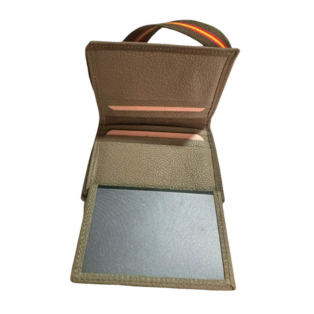 Cartera España Nobuck Verde elástico - LaFlamencadeBorgoña