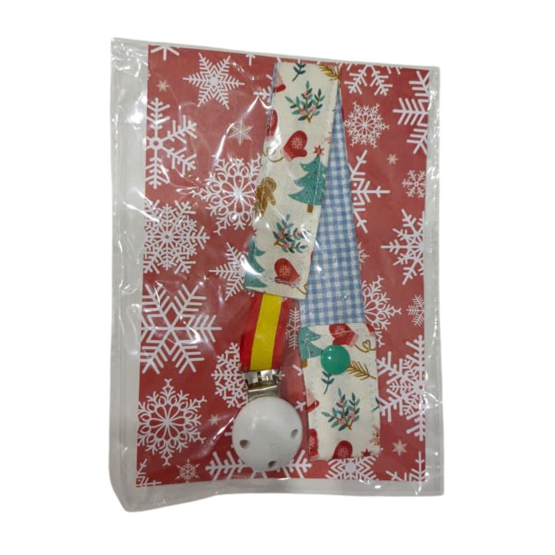 Chupetero Bandera España de NAVIDAD para Bebé - LaFlamencadeBorgoña