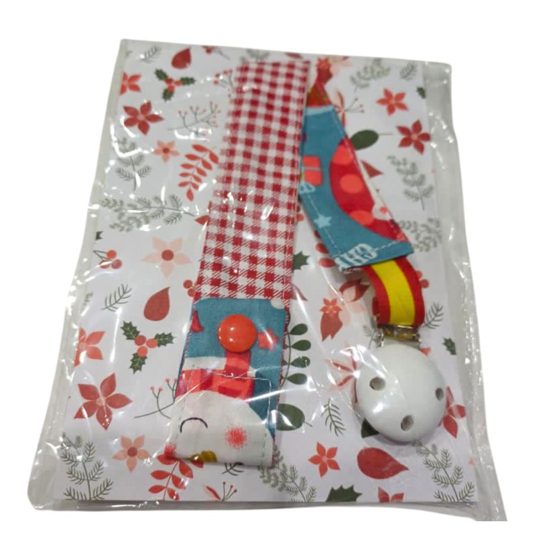 Chupetero Bandera España de NAVIDAD para Bebé - LaFlamencadeBorgoña