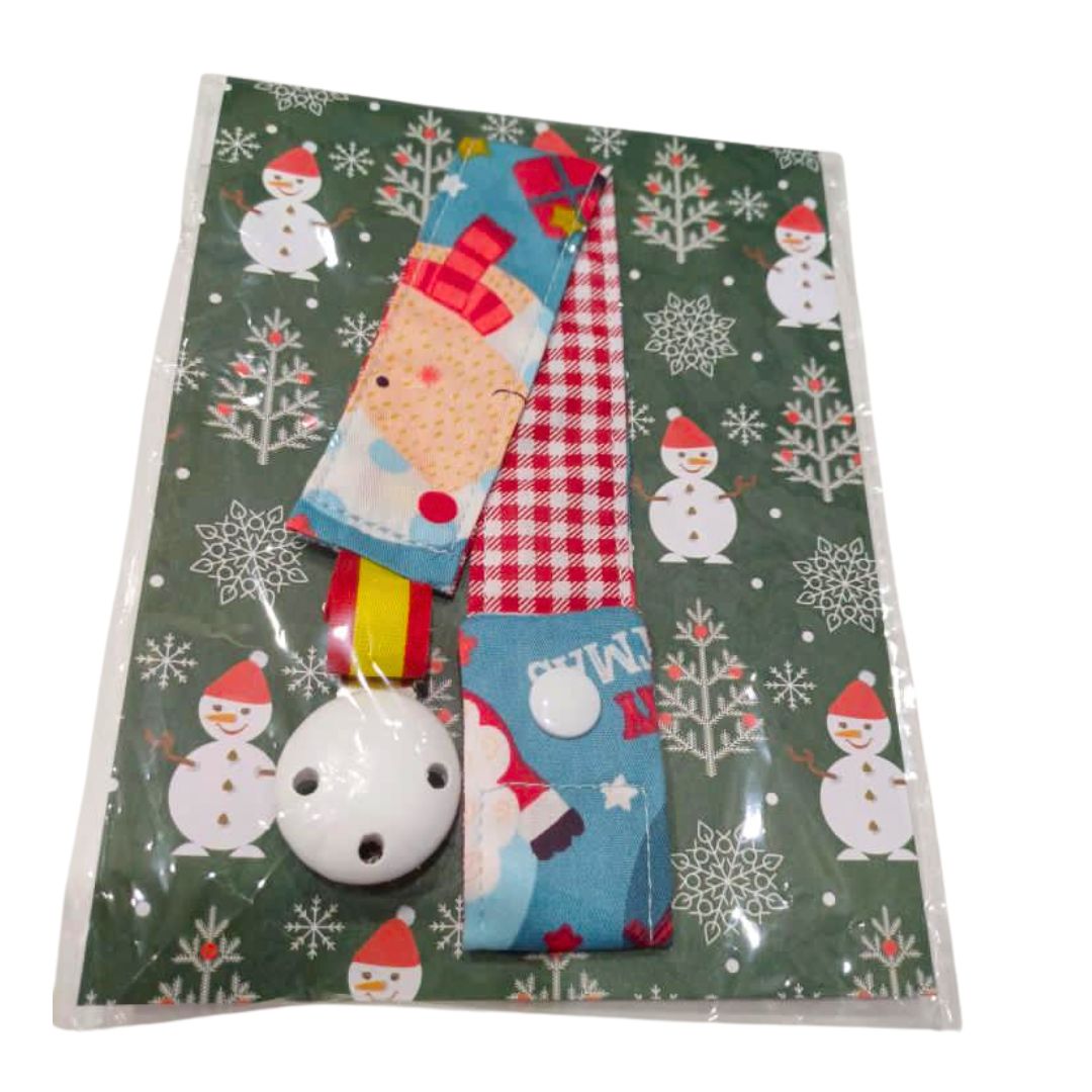 Chupetero Bandera España de NAVIDAD para Bebé - LaFlamencadeBorgoña