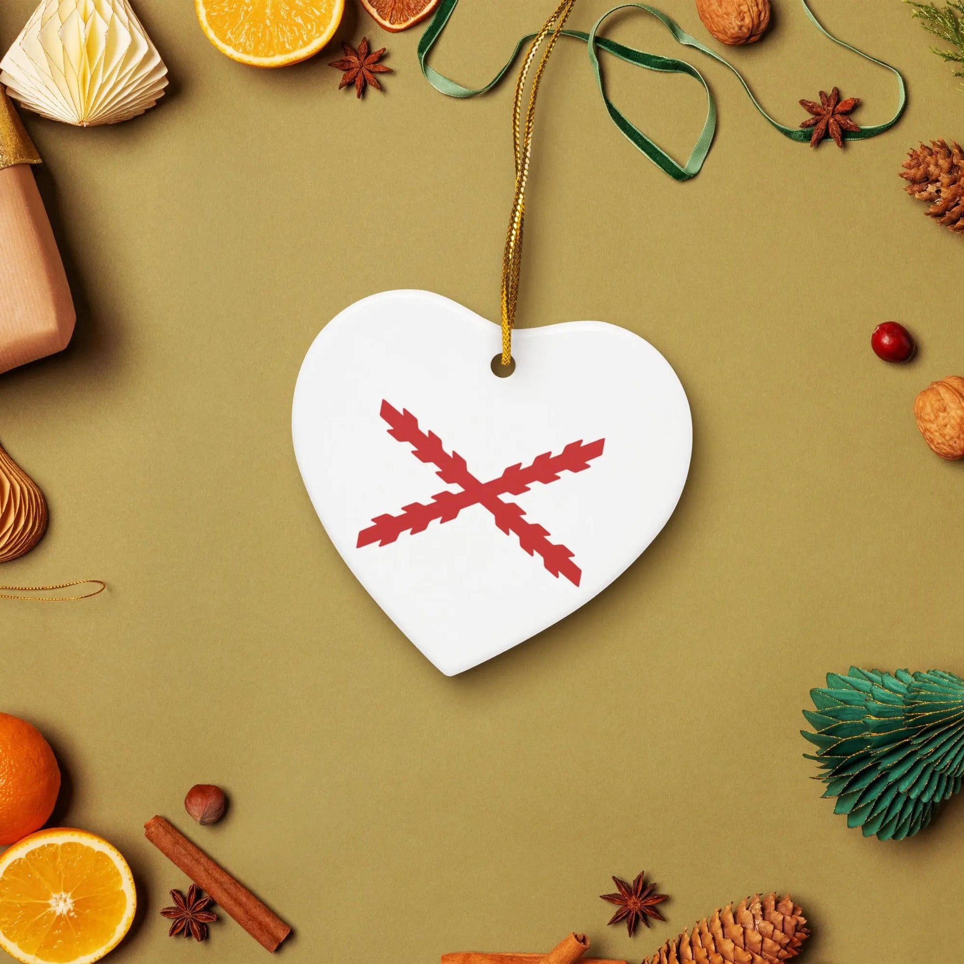 Comprar Adorno de cerámica para Árbol de Navidad - Cruz de Borgoña La Flamenca de Borgoña Bandera España