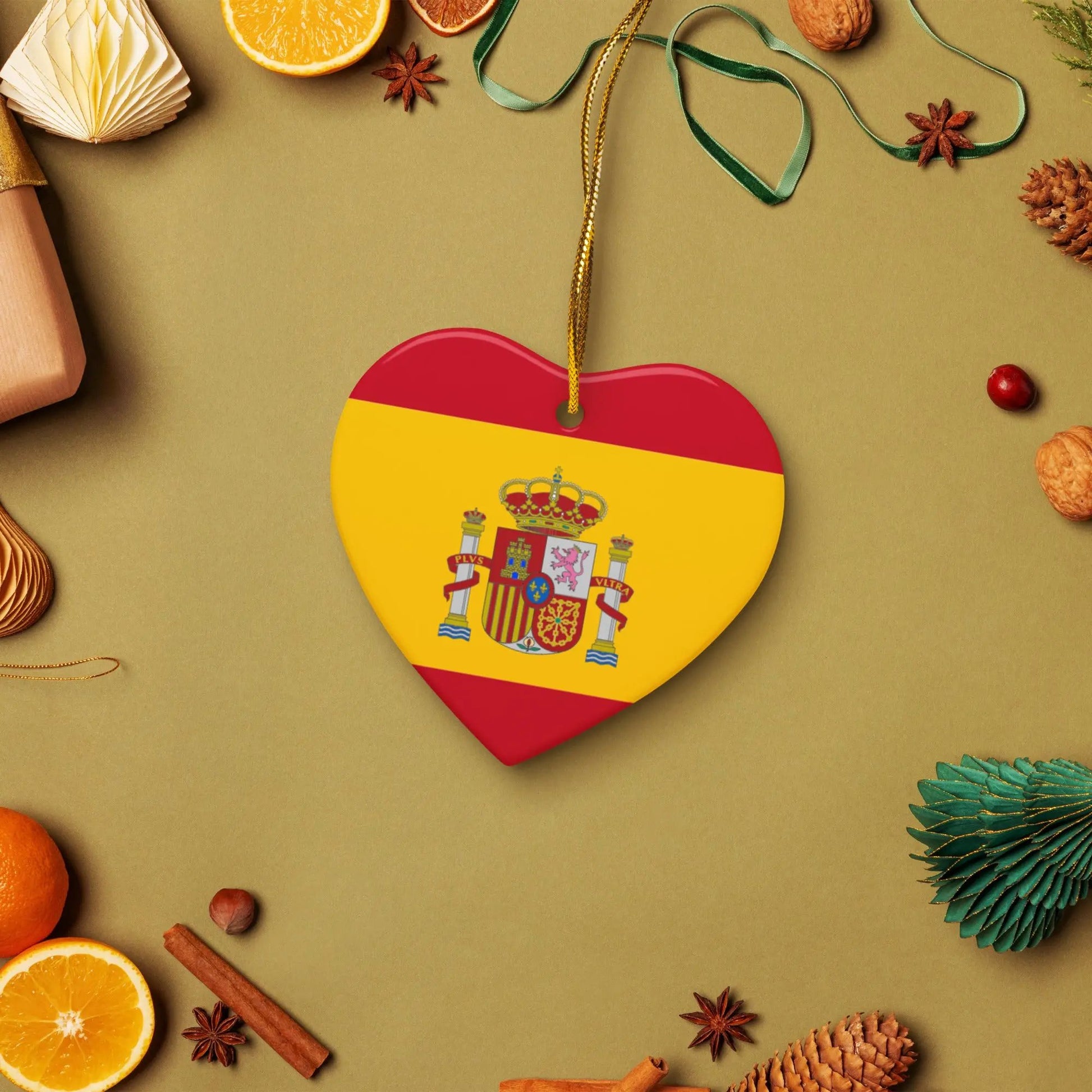 Comprar Adorno de cerámica para Árbol de Navidad La Flamenca de Borgoña Bandera España