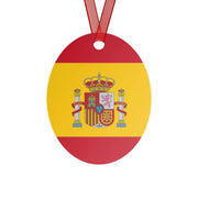Comprar Adornos de cerámica a doble cara para Árbol de Navidad La Flamenca de Borgoña Bandera España