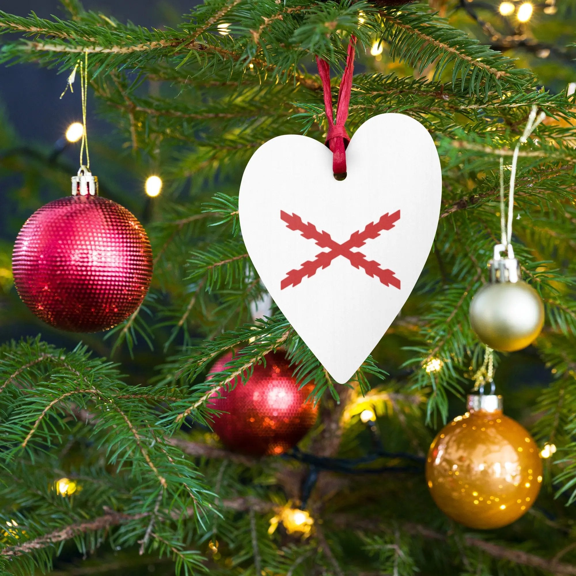 Comprar Adornos de madera para Árbol de Navidad - Cruz de Borgoña La Flamenca de Borgoña Bandera España