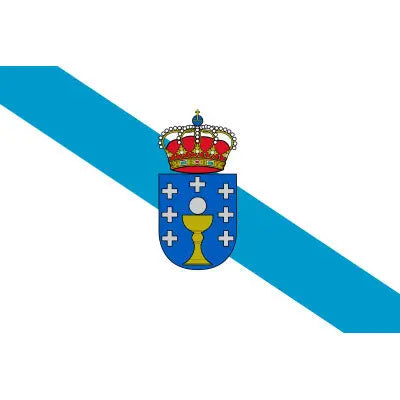 Comprar Bandera de Galicia con Escudo (70 x 100 cm - Poliéster) La Flamenca de Borgoña Bandera España