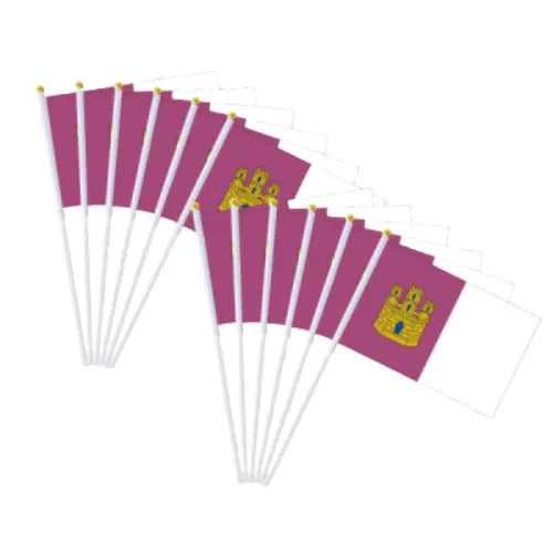 Comprar Bandera de Mano de Castilla-La Mancha 20x30 cm La Flamenca de Borgoña Bandera España