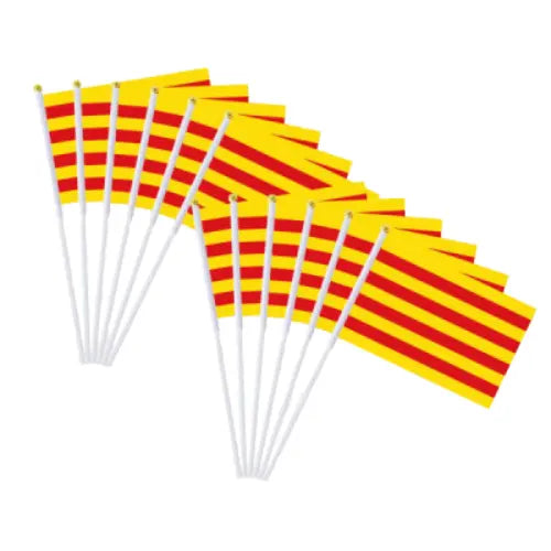 Comprar Bandera de Mano de Cataluña (Senyera) 20x30 cm La Flamenca de Borgoña Bandera España