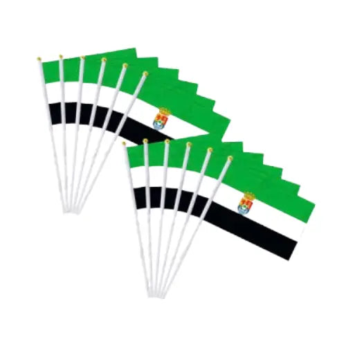 Comprar Bandera de Mano de Extremadura 20x30 cm La Flamenca de Borgoña Bandera España