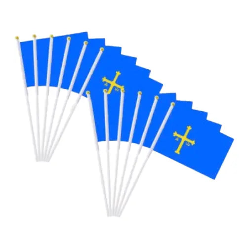 Comprar Bandera de Mano del Principado de Asturias 20x30 cm La Flamenca de Borgoña Bandera España
