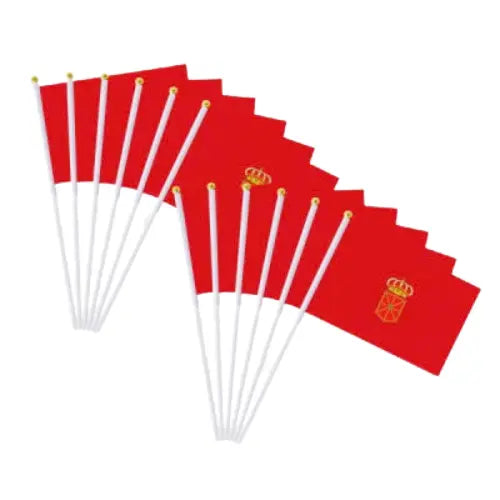 Comprar Banderas de Mano de la Comunidad Foral de Navarra 20x30 cm (con Varilla) La Flamenca de Borgoña Bandera España