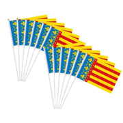 Comprar Banderas de Mano de la Comunidad Valenciana 20x30 cm (con Varilla) La Flamenca de Borgoña Bandera España