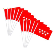 Comprar Banderas de Mano de la Comunidad de Madrid 20x30 cm (con Varilla) La Flamenca de Borgoña Bandera España