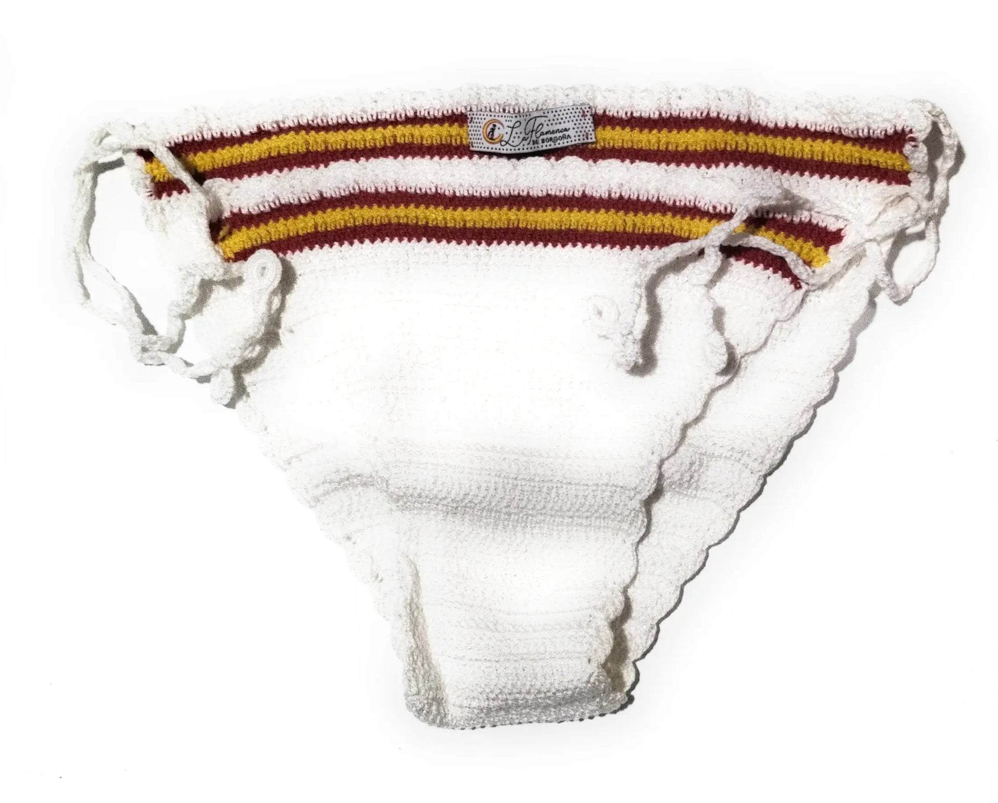Comprar Braguita Bikini crochet blanco Bandera de España Bandera España La Flamenca de Borgoña Patricia Muñoz VOX