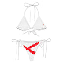 Comprar Bikini de triángulo Cruz de Borgoña blanco La Flamenca de Borgoña, Bandera de España, Cruz de Borgoña, Patricia Muñoz, VOX, Santiago Abascal