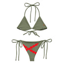 Comprar Bikini de triángulo Cruz de Borgoña verde militar La Flamenca de Borgoña, Bandera de España, Cruz de Borgoña, Patricia Muñoz, VOX, Santiago Abascal