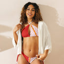 Comprar Bikini de triángulo rojo Bandera de España y Cruz de Borgoña La Flamenca de Borgoña, Bandera de España, Cruz de Borgoña, Patricia Muñoz, VOX, Santiago Abascal