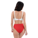 Comprar Bikini reciclado talle alto Cruz de Borgoña La Flamenca de Borgoña, Bandera de España, Cruz de Borgoña, Patricia Muñoz, VOX, Santiago Abascal