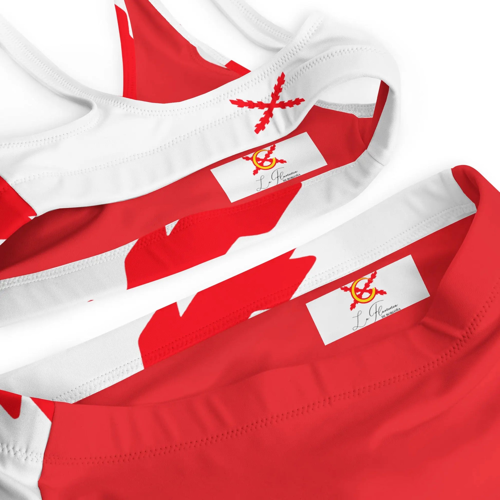 Comprar Bikini reciclado talle alto Cruz de Borgoña La Flamenca de Borgoña, Bandera de España, Cruz de Borgoña, Patricia Muñoz, VOX, Santiago Abascal