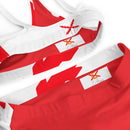 Comprar Bikini reciclado talle alto Cruz de Borgoña La Flamenca de Borgoña, Bandera de España, Cruz de Borgoña, Patricia Muñoz, VOX, Santiago Abascal