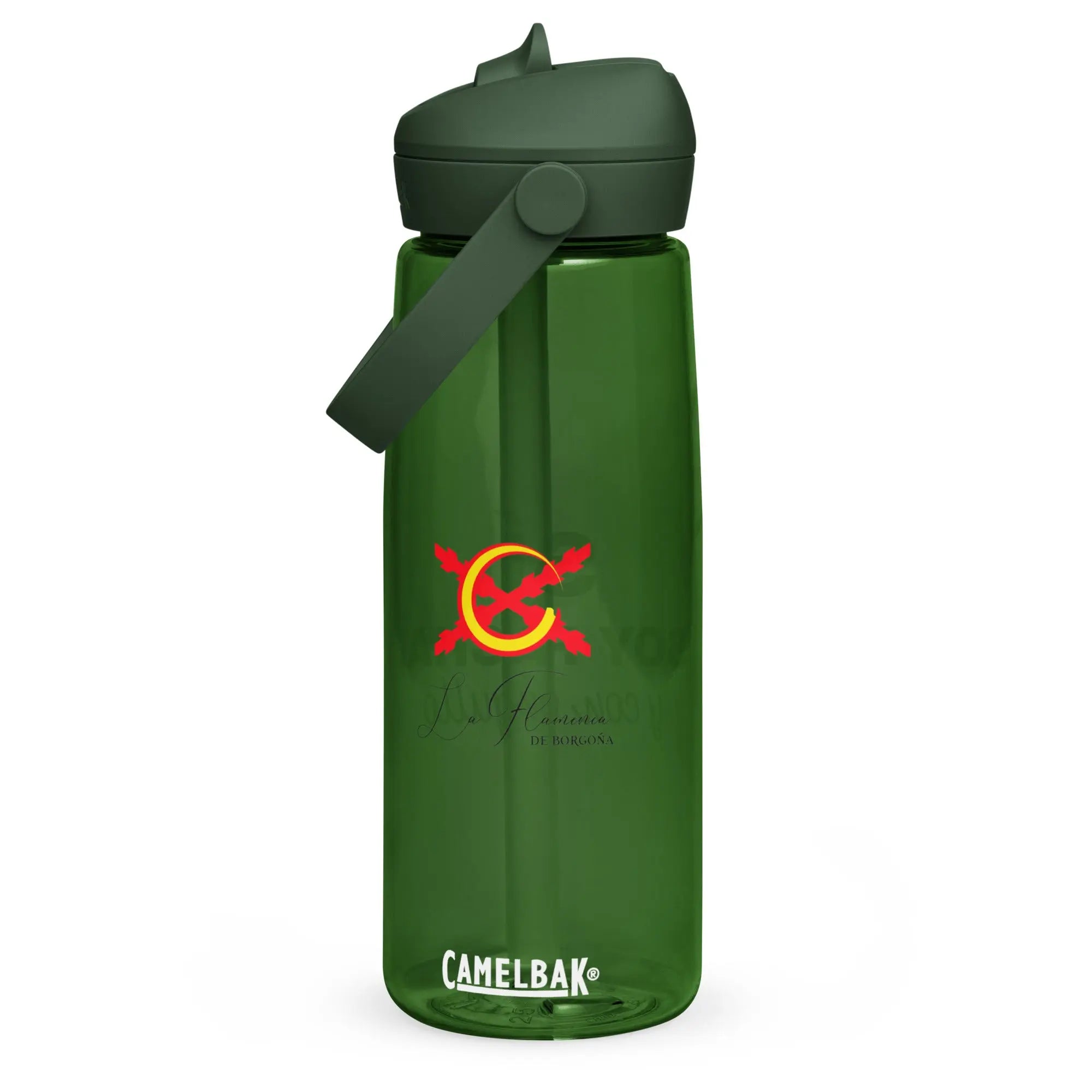 Comprar Botella de agua con tapa y pajita abatible "SÍ, Soy Facha, y con orgullo" La Flamenca de Borgoña Bandera España