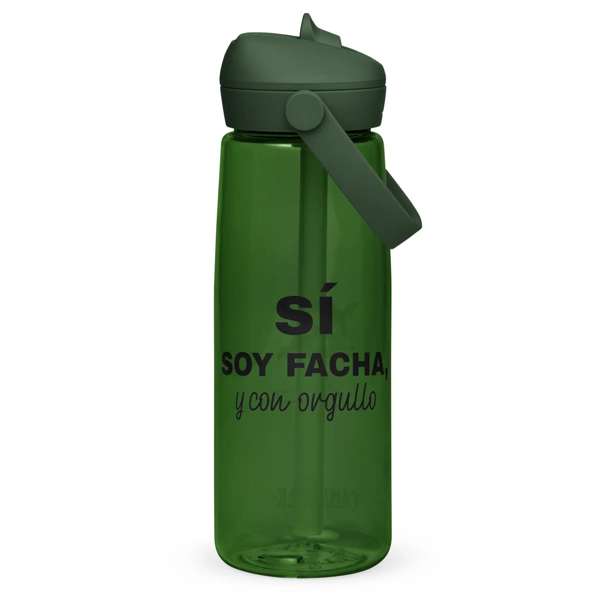 Comprar Botella de agua con tapa y pajita abatible "SÍ, Soy Facha, y con orgullo" La Flamenca de Borgoña Bandera España