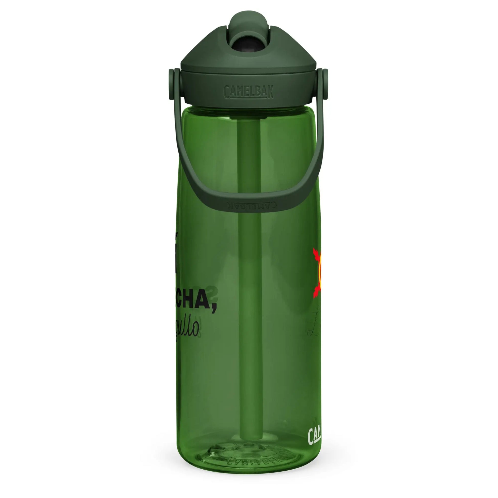 Comprar Botella de agua con tapa y pajita abatible "SÍ, Soy Facha, y con orgullo" La Flamenca de Borgoña Bandera España