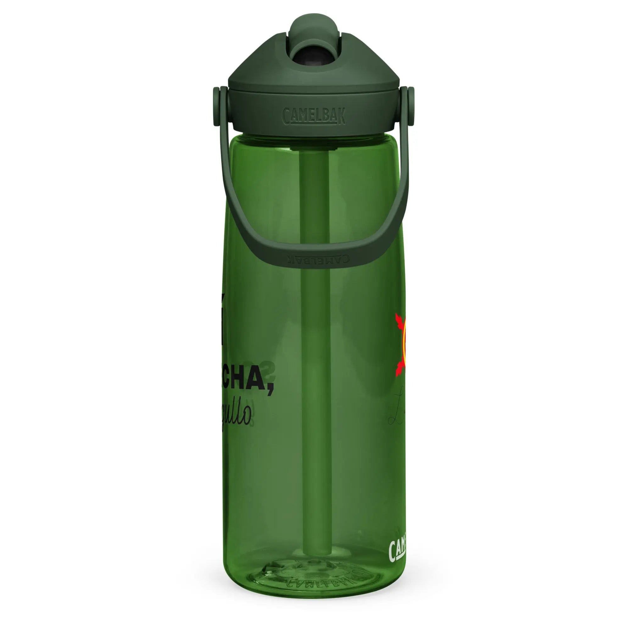 Comprar Botella de agua con tapa y pajita abatible "SÍ, Soy Facha, y con orgullo" La Flamenca de Borgoña Bandera España