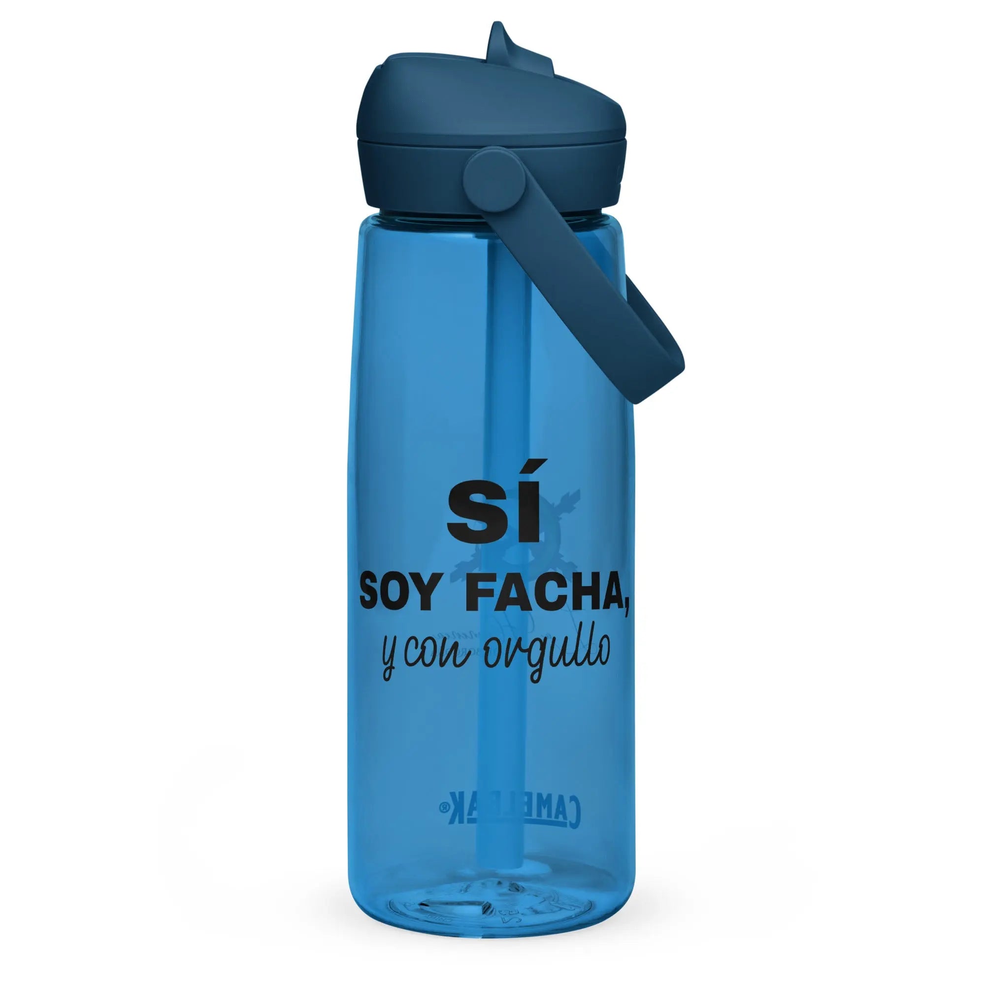 Comprar Botella de agua con tapa y pajita abatible "SÍ, Soy Facha, y con orgullo" La Flamenca de Borgoña Bandera España